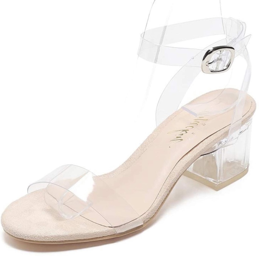 New Mackin clear block heel 6.5